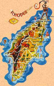 Landkarte Rhodos